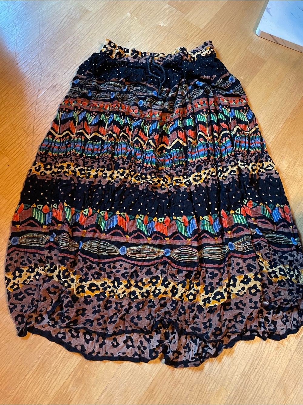 Papa Vancouver Boho Tiered Midi Skirt